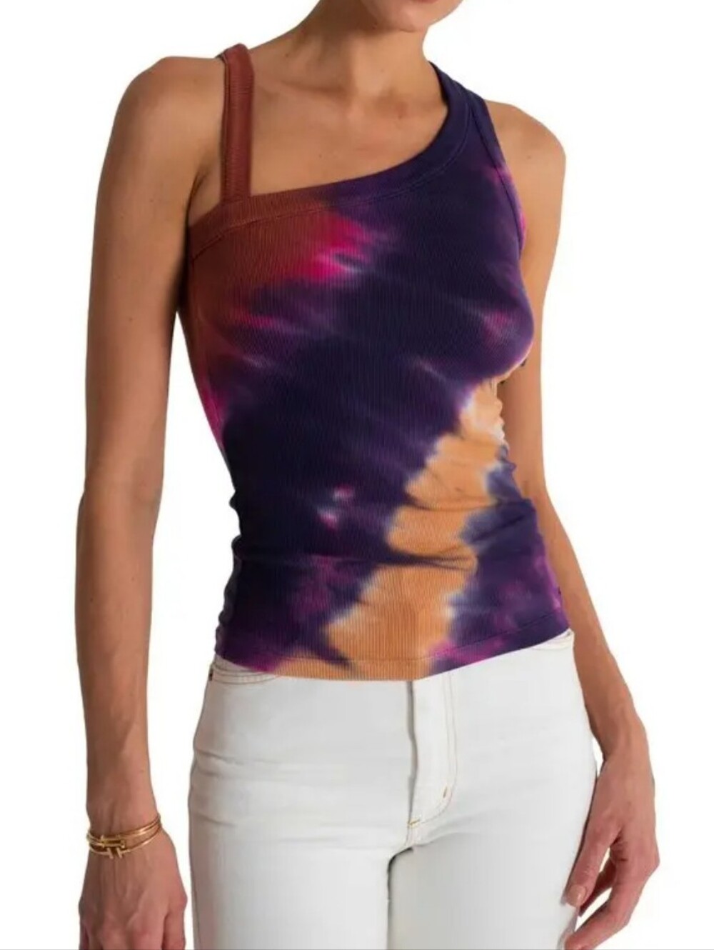 n:Philanthropy Gellar Tie Dye Asymmetric Tank Top, Sz S